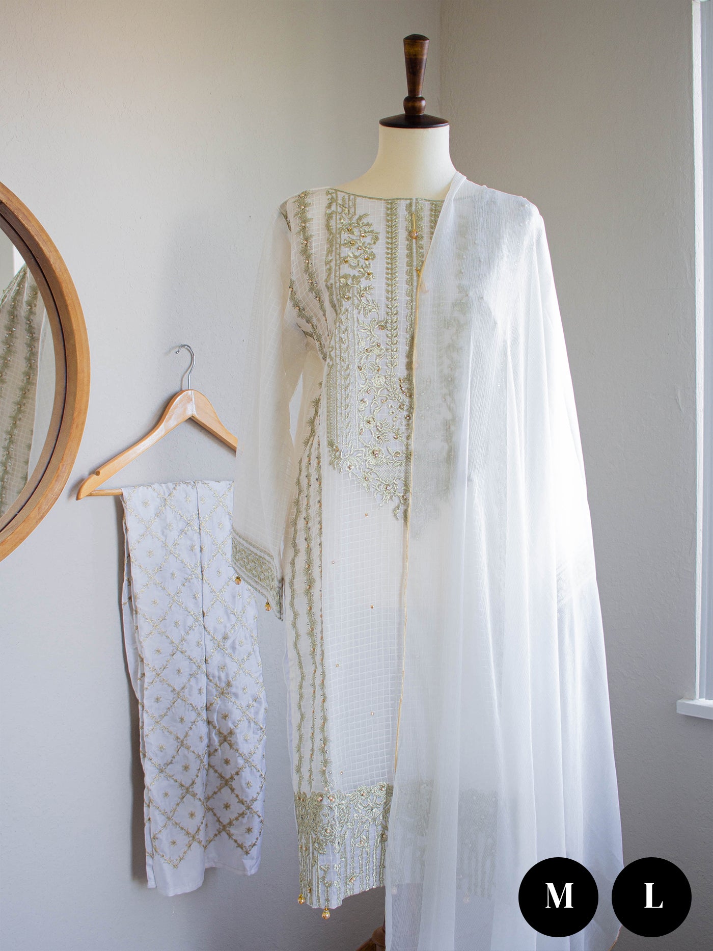 3PC Daisy Gold (S20) - Sanyra | Ethnic designer clothing