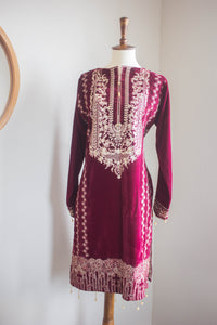 Vital Maroon Shirt - Sanyra | Ethnic designer clothing