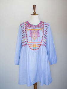 Ethnic Denim Fusion Top (FW19) - Sanyra | Ethnic designer clothing