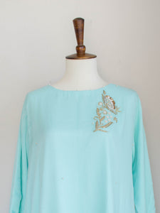 Breeze Blue Shirt (FW19) - Sanyra | Ethnic designer clothing