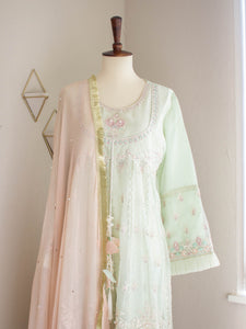 3PC Spring Pearl Anarkali (FW19) - Sanyra | Ethnic designer clothing
