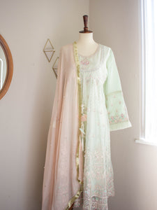 3PC Spring Pearl Anarkali (FW19) - Sanyra | Ethnic designer clothing