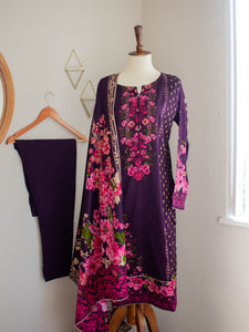 3PC Viral Voilet (FW19) - Sanyra | Ethnic designer clothing
