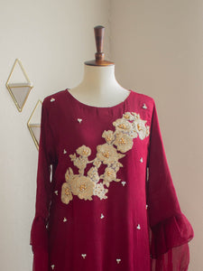 Dark Sherry Shirt (FW19) - Sanyra | Ethnic designer clothing