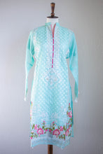 Load image into Gallery viewer, Aqua Blossom Shirt - Sanyra | Ethnic designer clothing