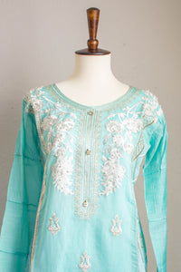 Cool Mint Shirt - Sanyra | Ethnic designer clothing