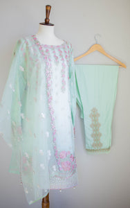 Pearl Mint 4 Piece Suit - Sanyra | Ethnic designer clothing