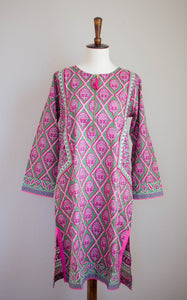 Melony Pink khaadi Shirt - Sanyra | Ethnic designer clothing