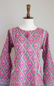 Melony Pink khaadi Shirt - Sanyra | Ethnic designer clothing