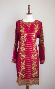 Red Fantasy Shirt - Sanyra | Ethnic designer clothing