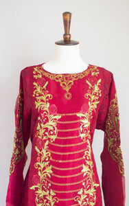 Red Fantasy Shirt - Sanyra | Ethnic designer clothing