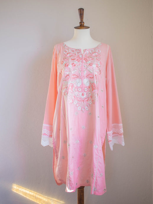 Powder Pink Shirt - Sanyra | Ethnic designer clothing