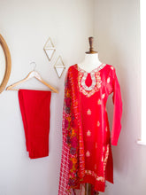 Load image into Gallery viewer, Red Valley 3pc Suit - Sanyra | Ethnic designer clothing
