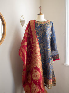 3PC Veil Bliss (FW19) - Sanyra | Ethnic designer clothing
