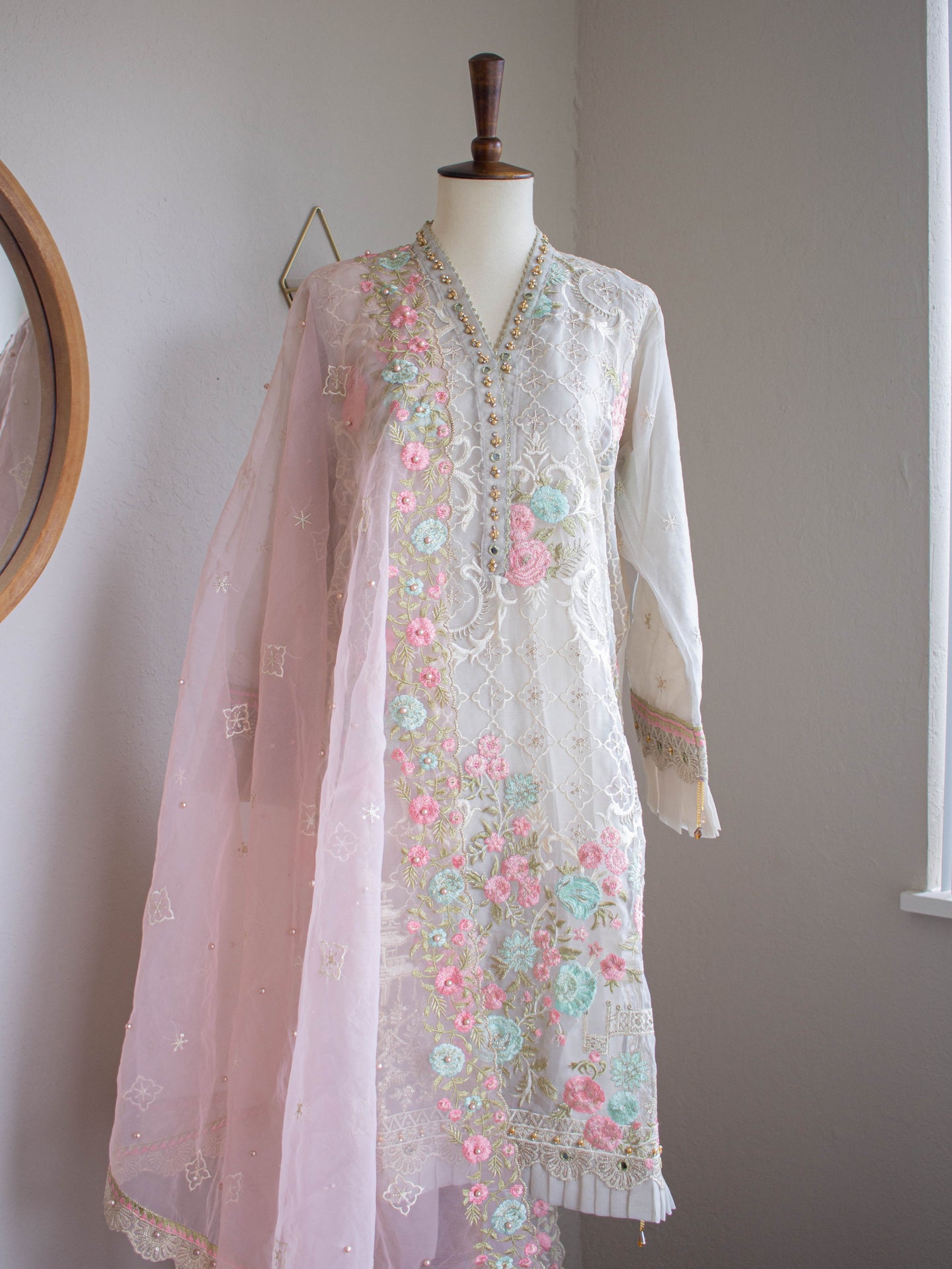 3PC Dove Gray  (W20) - Sanyra | Ethnic designer clothing