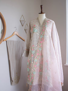 3PC Dove Gray  (W20) - Sanyra | Ethnic designer clothing