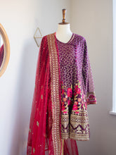 Load image into Gallery viewer, 3PC Voilet Rose (W20) - Sanyra | Ethnic designer clothing