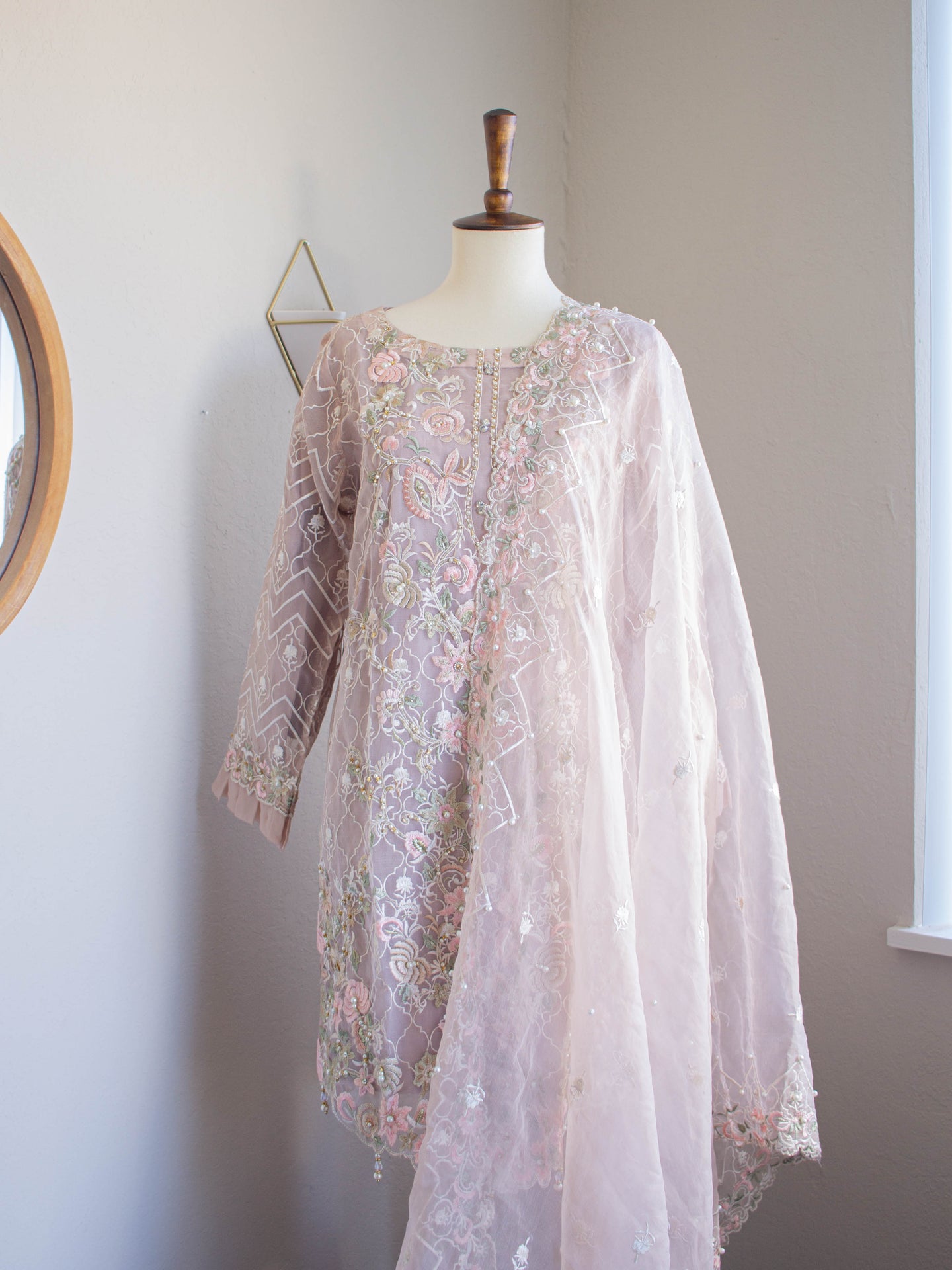 3PC Creamy Haze (W20) - Sanyra | Ethnic designer clothing