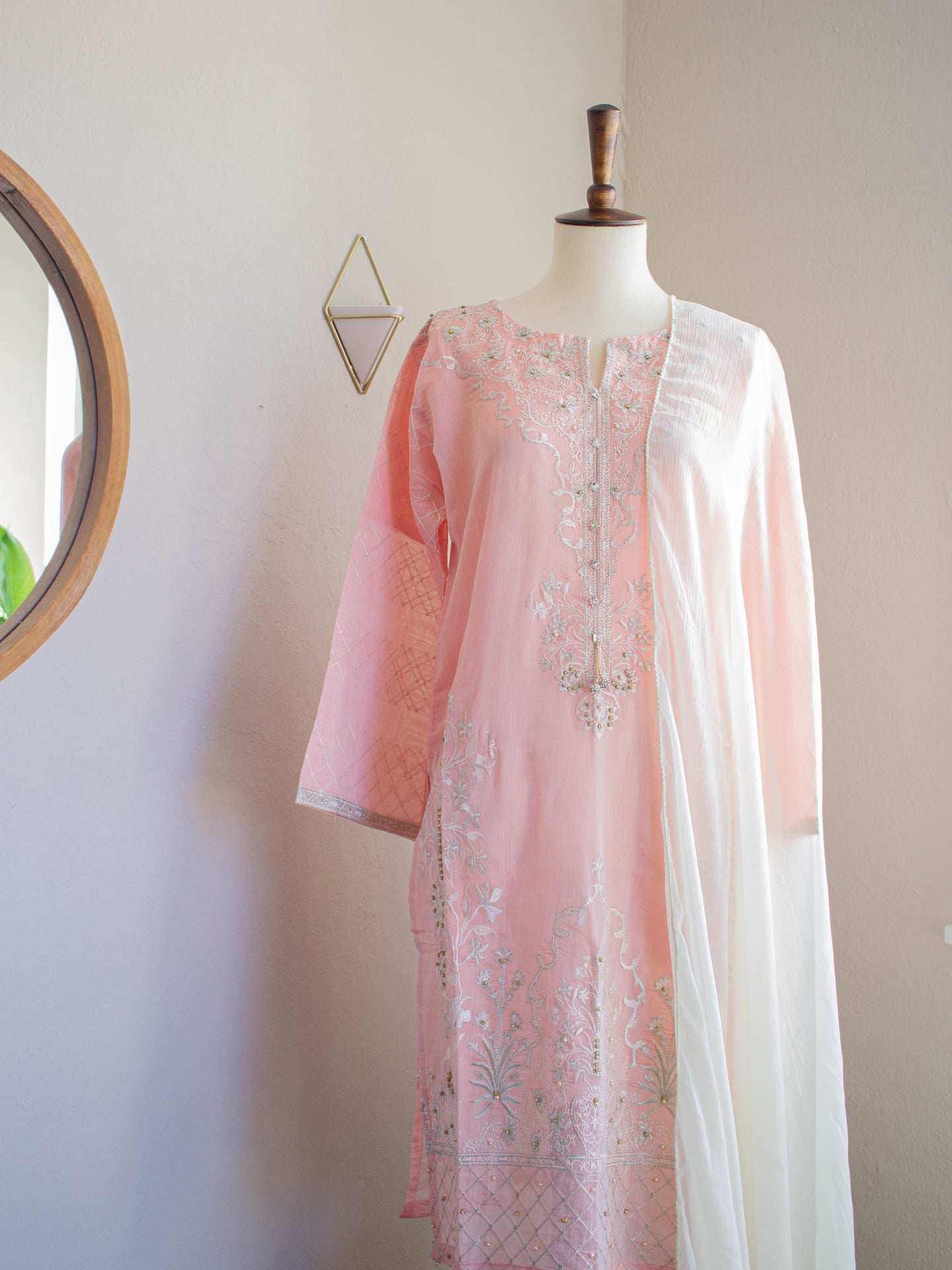 3PC Crystal Pink (W20) - Sanyra | Ethnic designer clothing