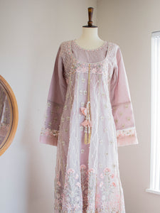 3PC Luminous Lilac Anarkali (S20) - Sanyra | Ethnic designer clothing