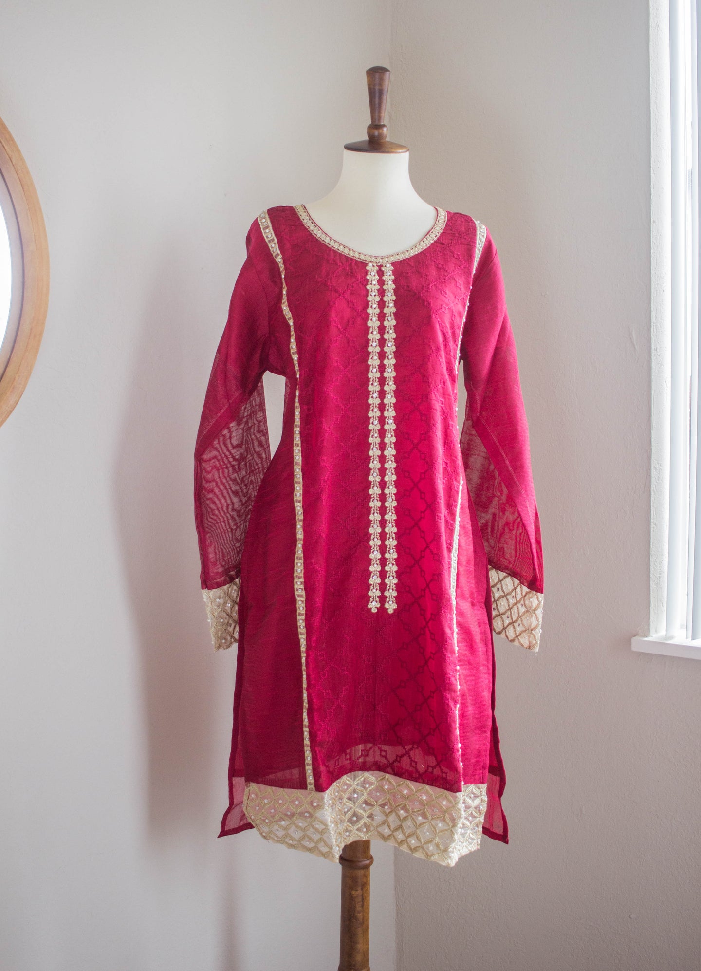 Real Red Shirt - Sanyra | Ethnic designer clothing