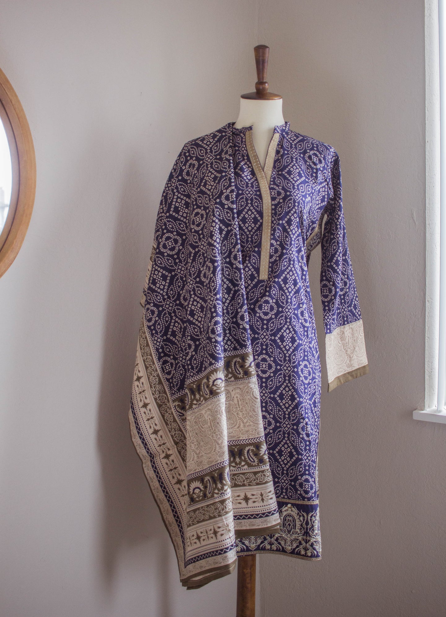 Midnight Blue 3 Piece Suit - Sanyra | Ethnic designer clothing