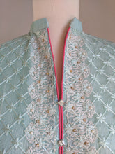 Load image into Gallery viewer, Aqua Blossom Shirt - Sanyra | Ethnic designer clothing